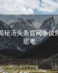 老用户揭秘汤头条官网争议焦点冷静思考